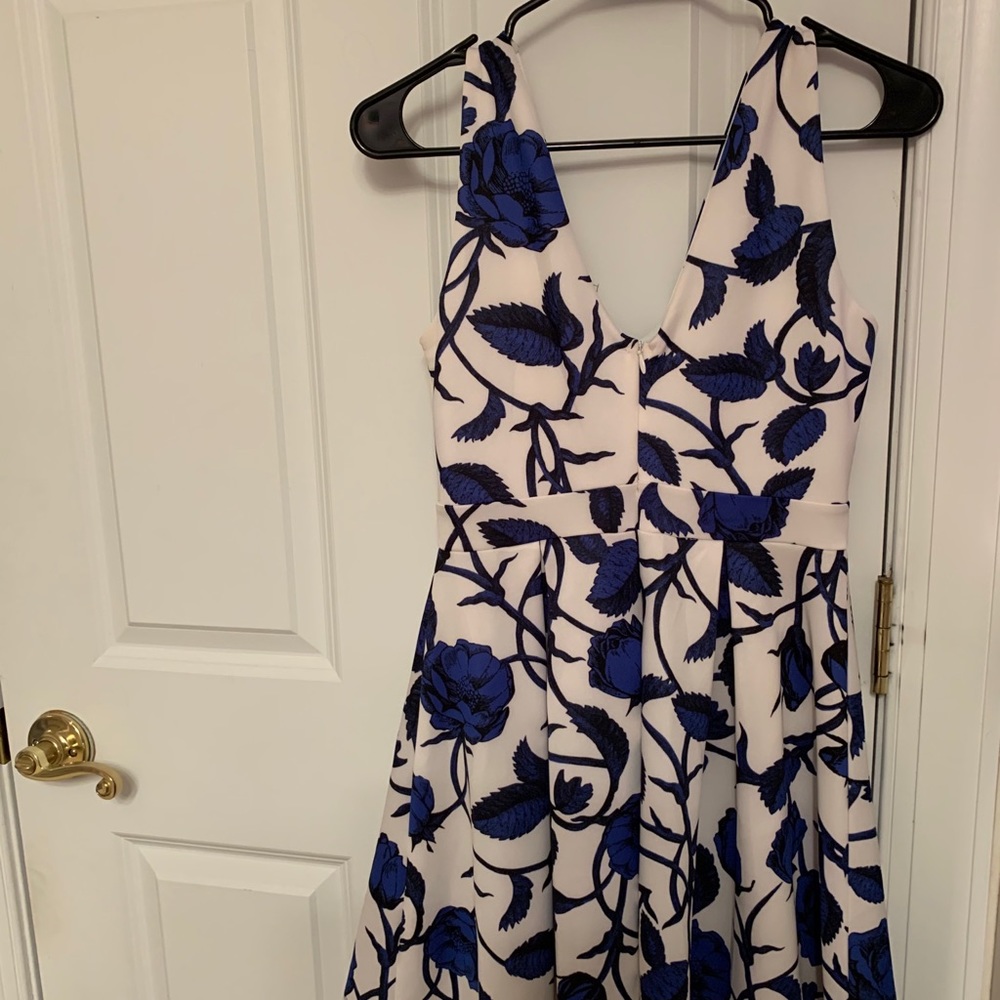 Blue Floral Print Dress